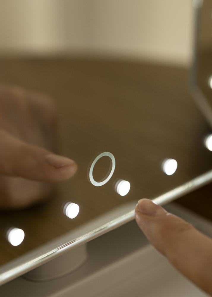 KAILA Sminkspegel LED m. Bluetooth-hgtalare Rosguld 18x30 cm