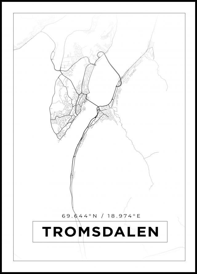 Karta - Tromsdalen - Vit Poster