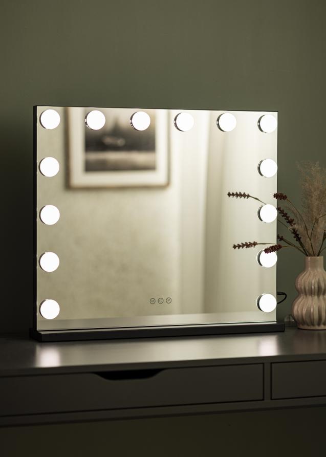 KAILA Sminkspegel Base LED 14 Svart 65x56 cm