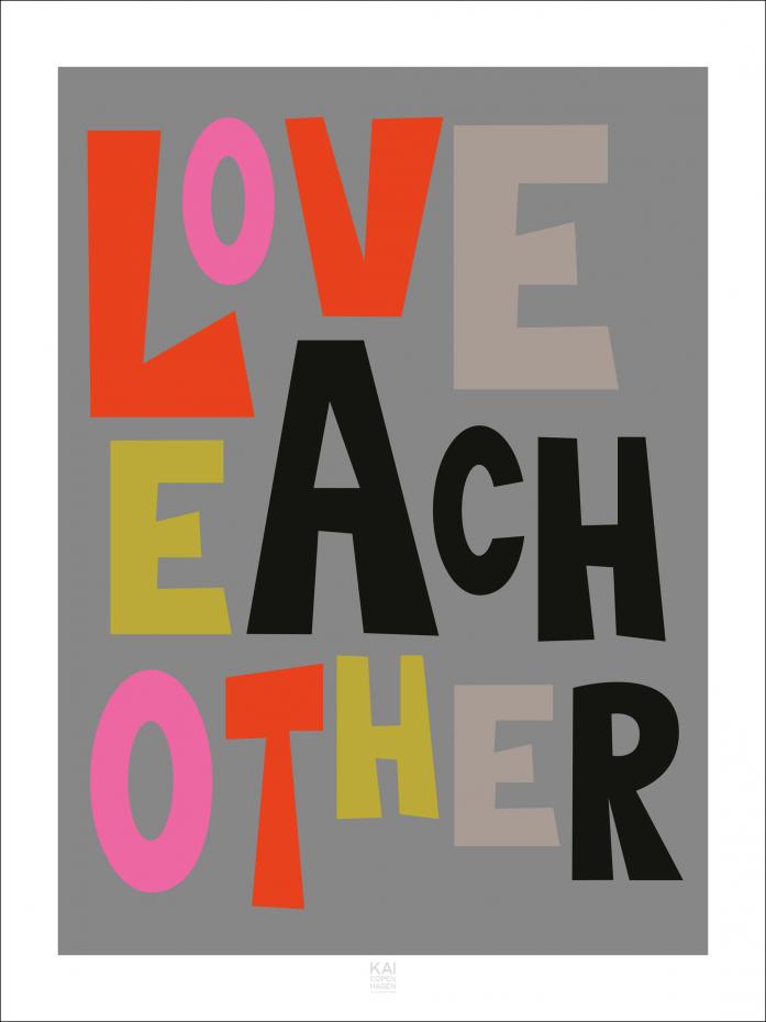 Love eachother - Beige II Poster
