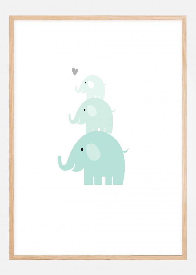 Elefant Triss - Isblå Poster