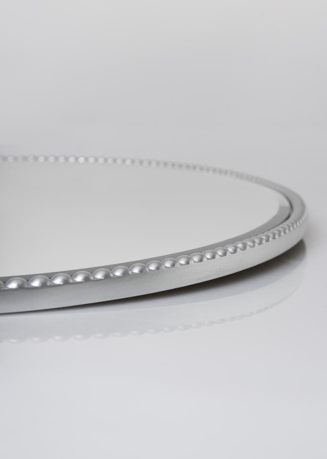 Spegel Oval Beaded Silver 52x72 cm