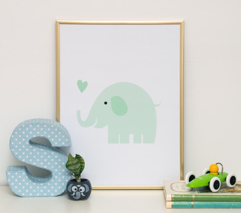 Elefant Solo - Mintgrn Poster
