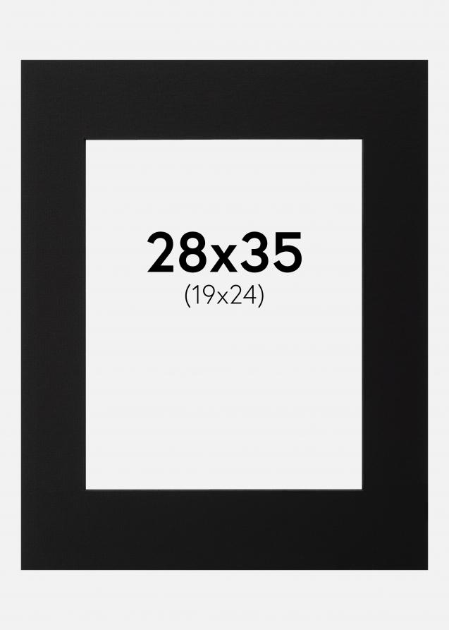 Passepartout Svart (Svart kärna) 28x35 cm (19x24)