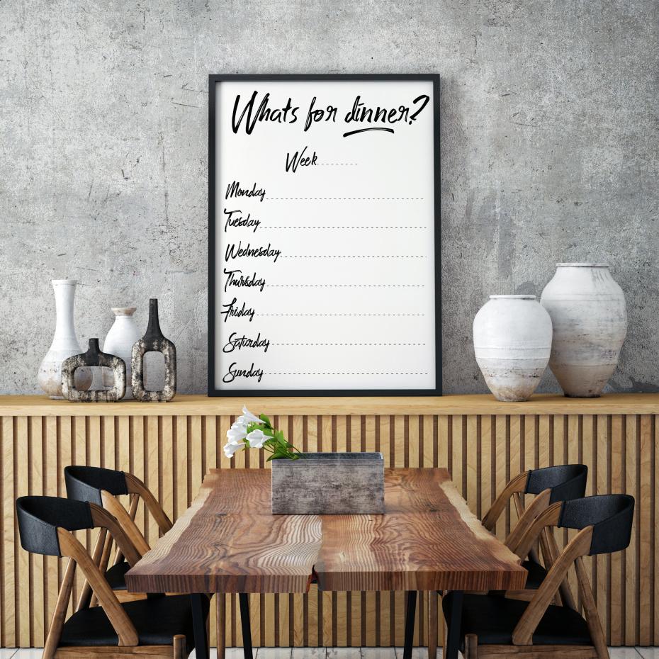 Whats For Dinner I - White Poster