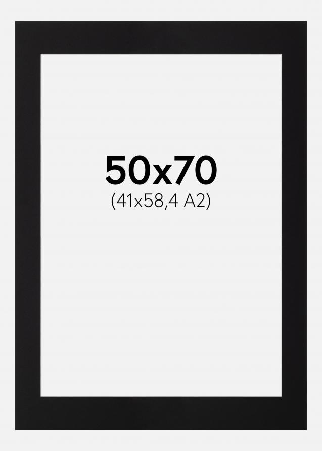 Passepartout Svart (Vit kärna) 50x70 cm (41x58,4 - A2)