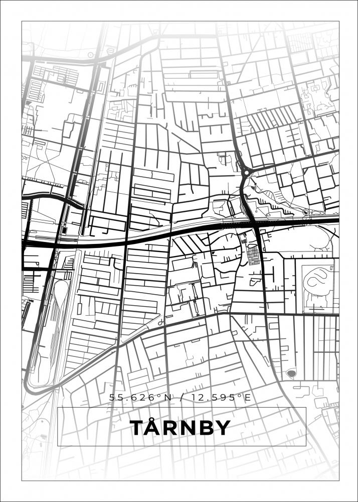 Karta - Trnby - Vit Poster