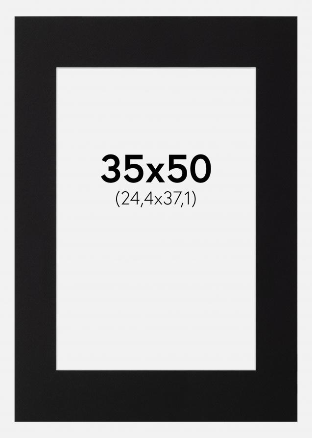 Passepartout Svart (Vit kärna) 35x50 cm (24,4x37,1)