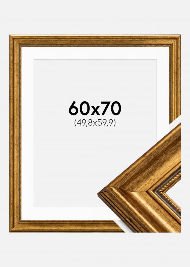 Ram Rokoko Guld 60x70 cm - Passepartout Vit 20x24 inches