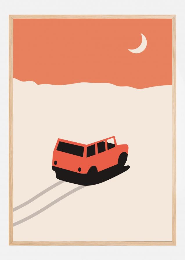 Car In Desert Poster