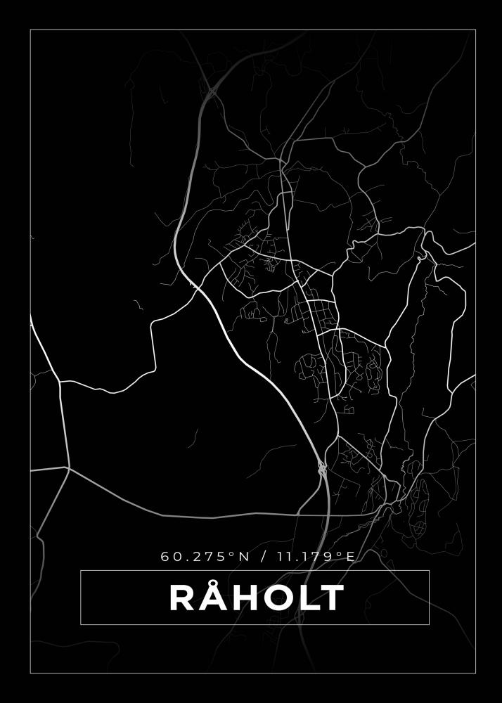 Karta - Rholt - Svart Poster