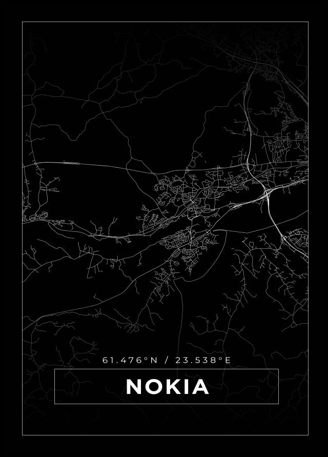 Karta - Nokia - Svart Poster