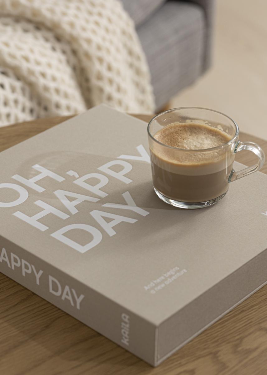 KAILA OH HAPPY DAY Grey - Coffee Table Photo Album (60 Svarta Sidor)