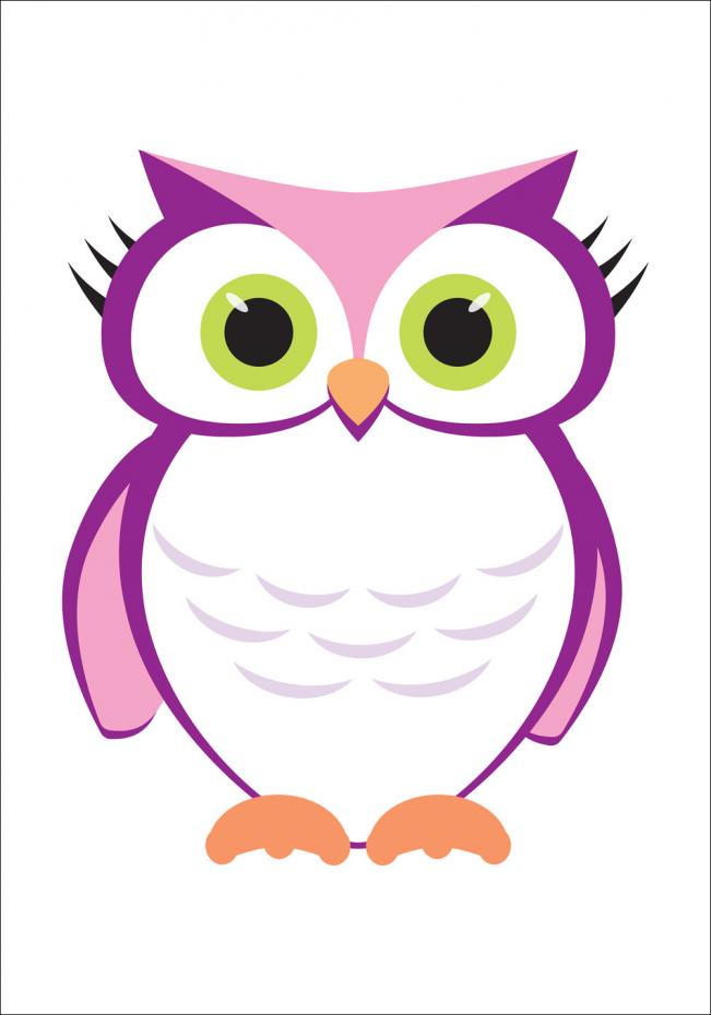 Owl - Rosa-Lila Poster