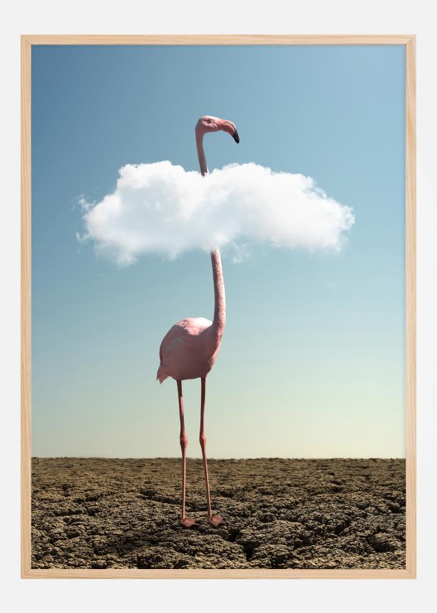 Cloudy Flamingo Poster