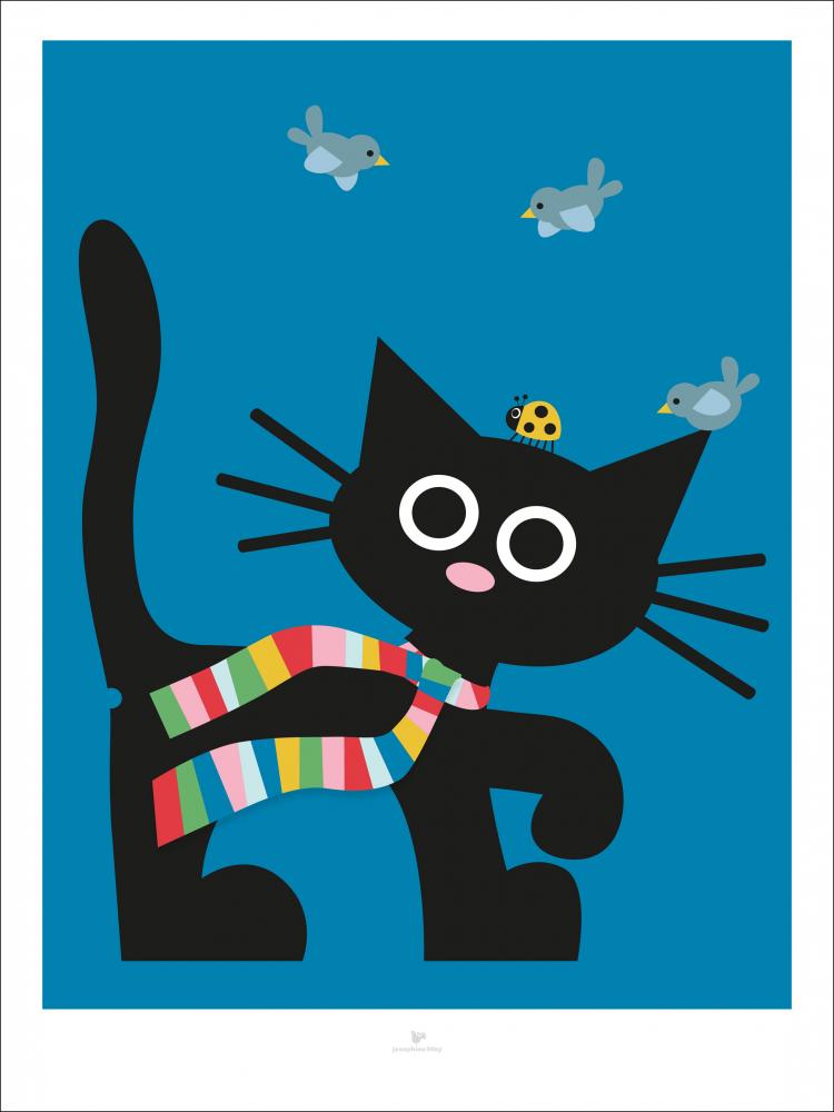 Cat - Blue Poster