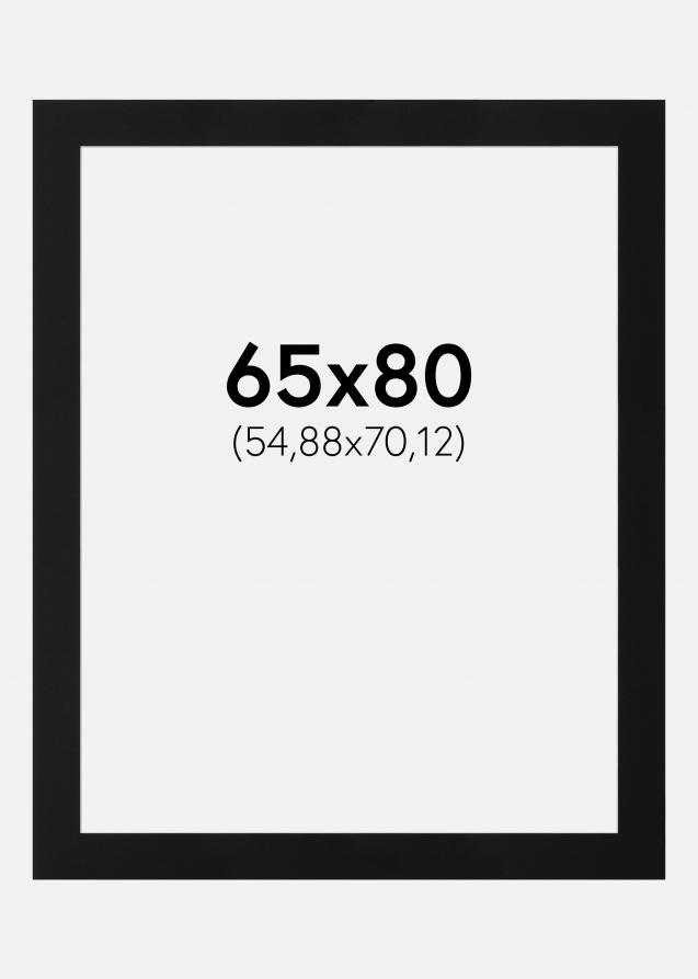 Passepartout Svart Standard (Vit kärna) 65x80 cm (54,88x70,12)