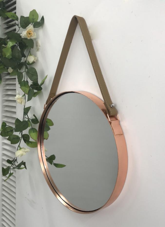 Mirror Round Metal Copper  30 CM