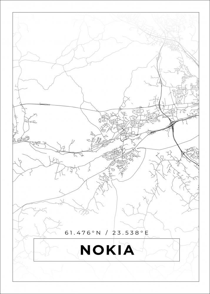 Karta - Nokia - Vit Poster