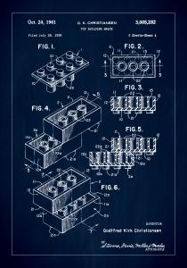 Patent Print - Lego Block I - Blue Poster
