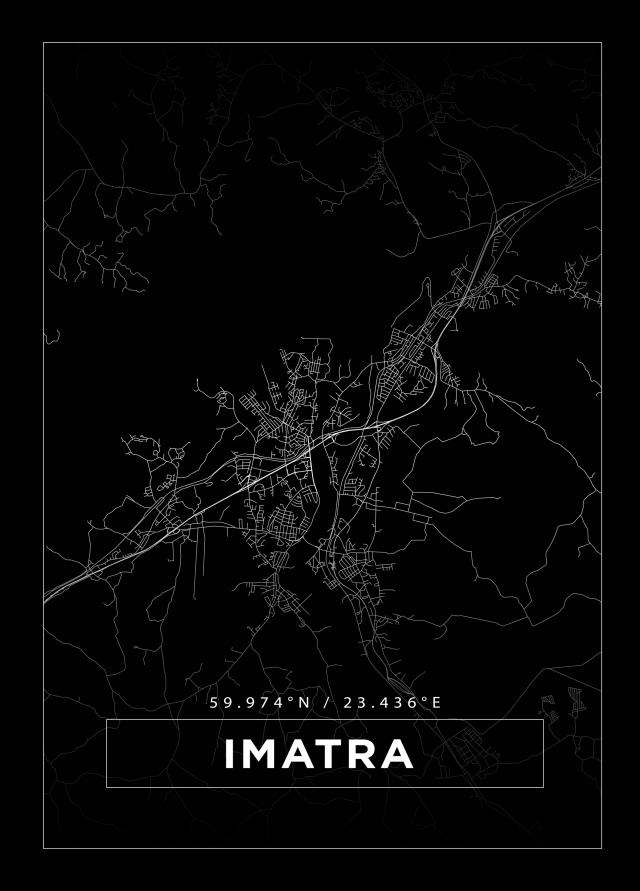 Karta - Imatra - Svart Poster
