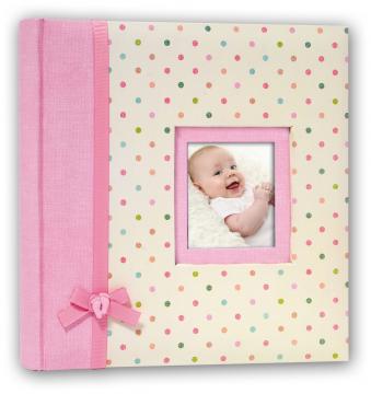 Rosa baby fotoalbum för 200 bilder i 11x15 cm
