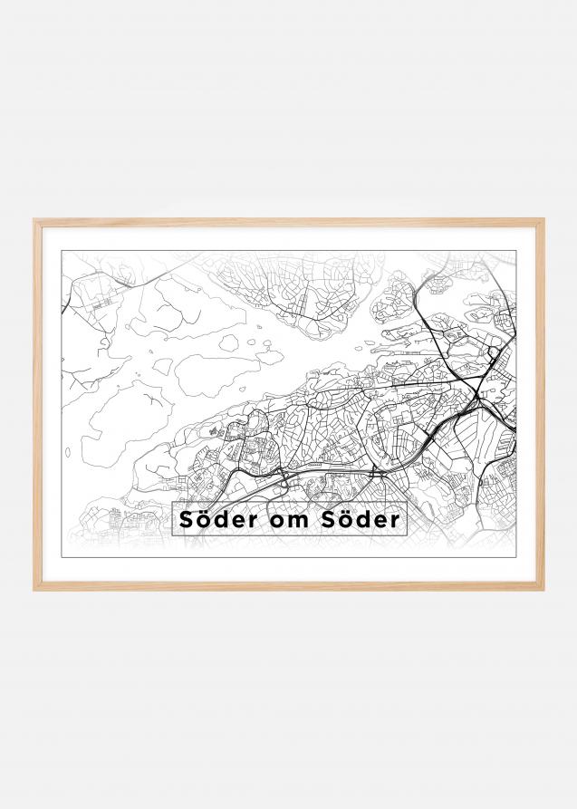 Söder om Söder - Vit Poster