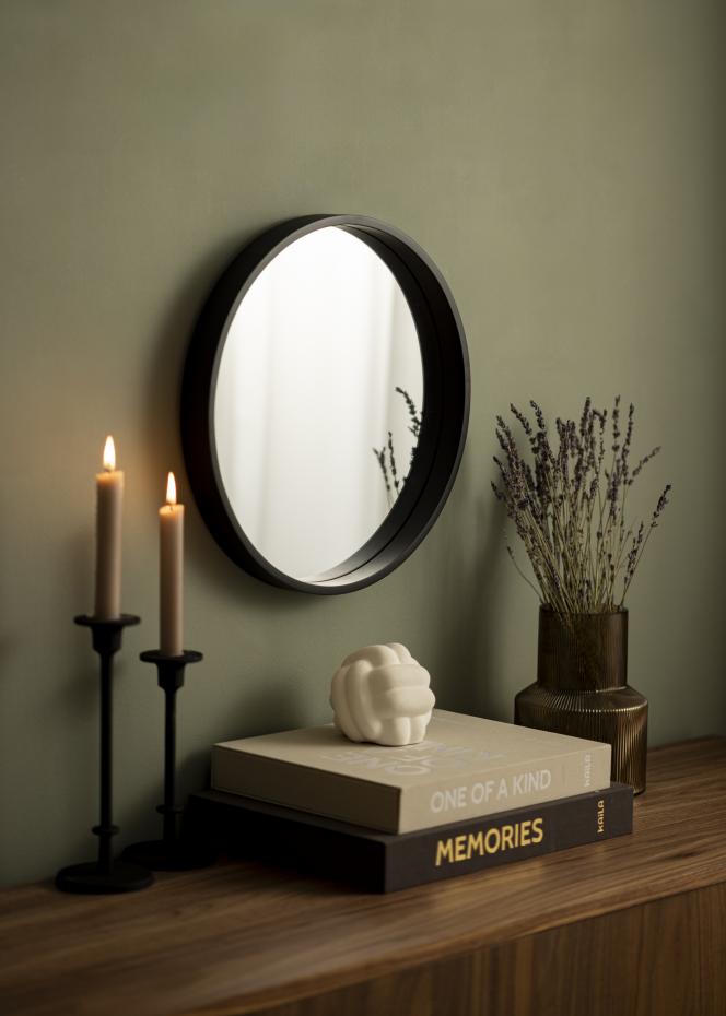 Spegel Svart Cirkel 40 cm