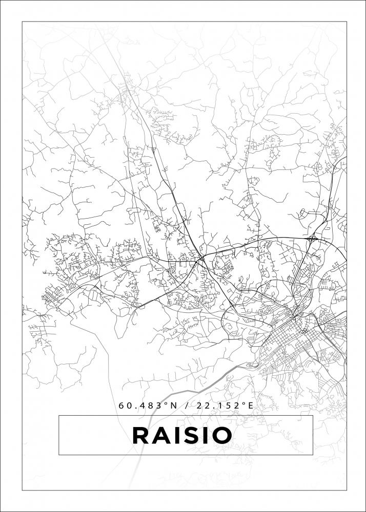 Karta - Raisio - Vit Poster