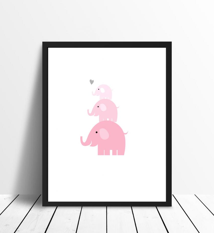 Elefant Triss - Rosenrosa Poster
