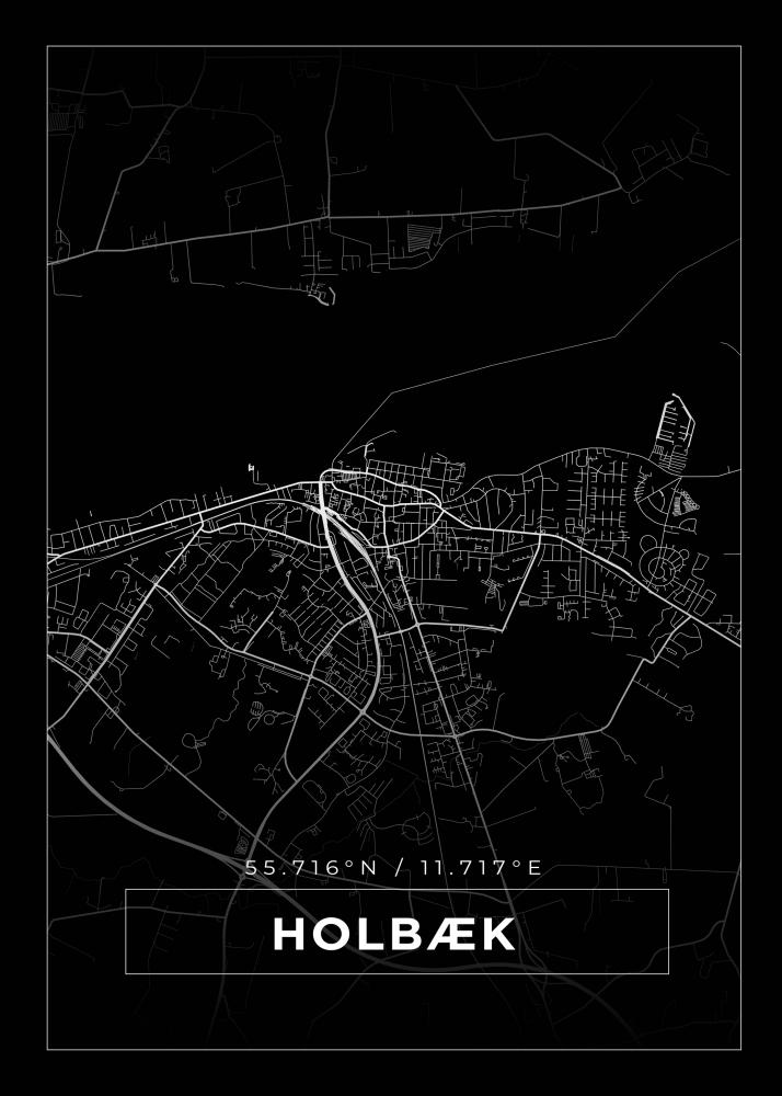Karta - Holbk - Svart Poster