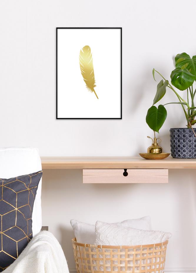 Gold feather - 30x40 cm Poster