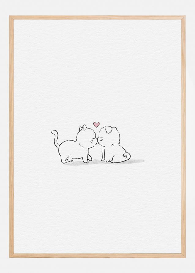 Cat and Dog In Love Poster