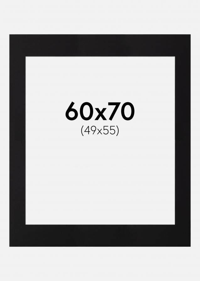 Passepartout Svart Standard (Vit kärna) 60x70 cm (49x55)