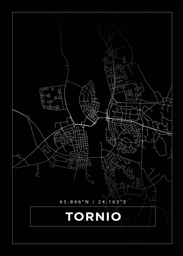 Karta - Tornio - Svart Poster