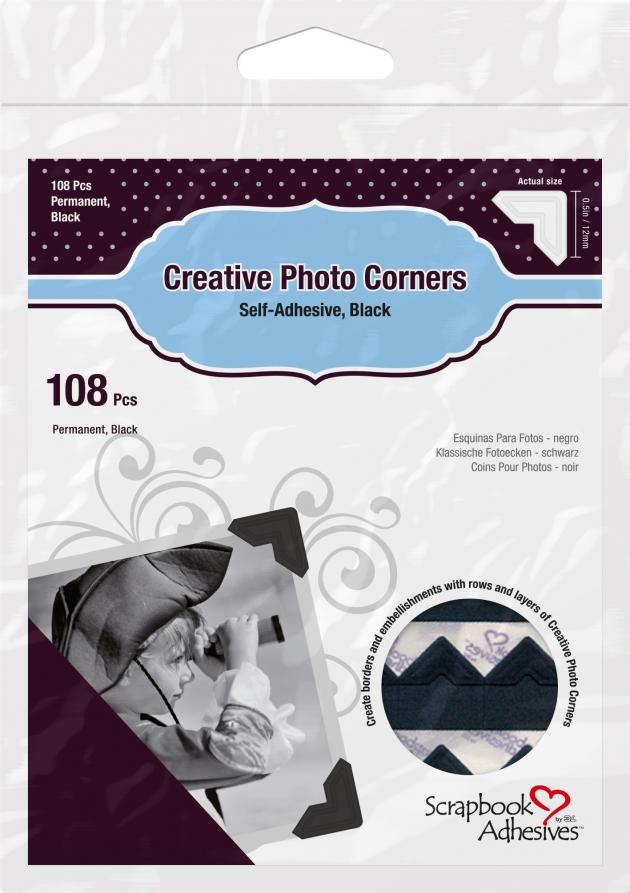 3L Creative Photo Corners Svart - 108 st
