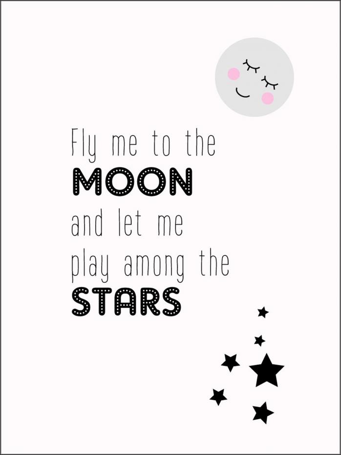 Fly me to the moon - Rosa Poster