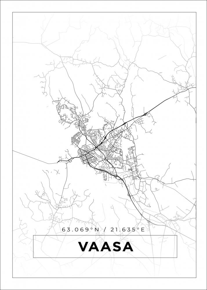 Karta - Vaasa - Vit Poster
