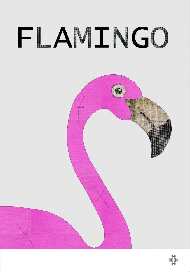 Fabric flamingo Poster