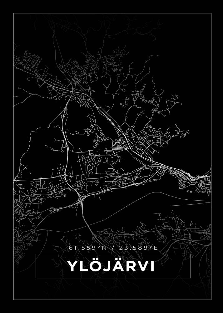 Karta - Yljrvi - Svart Poster