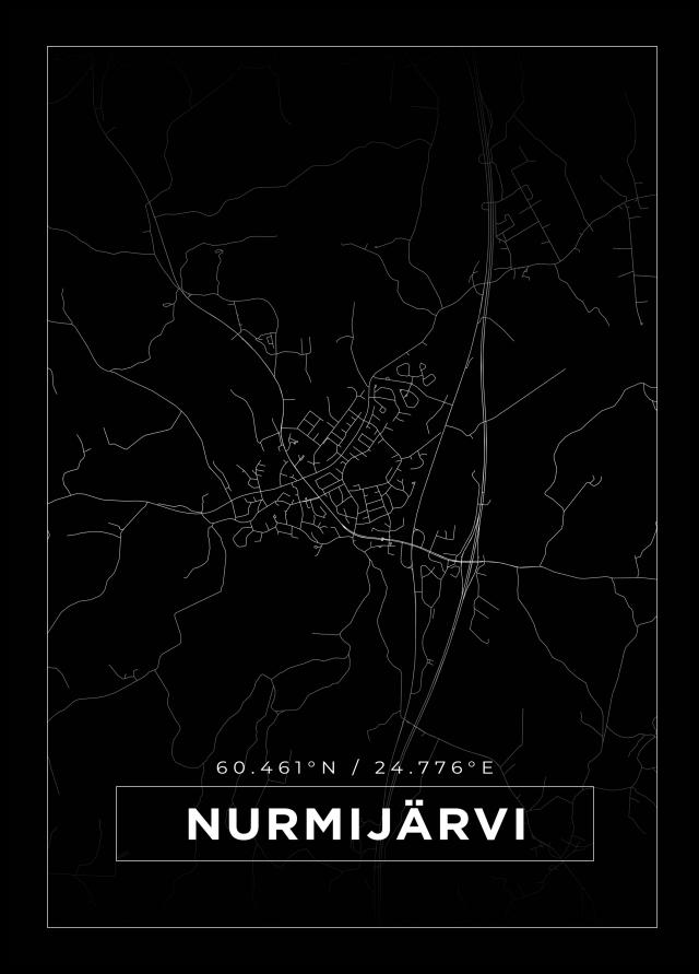 Karta - Nurmijärvi - Svart Poster