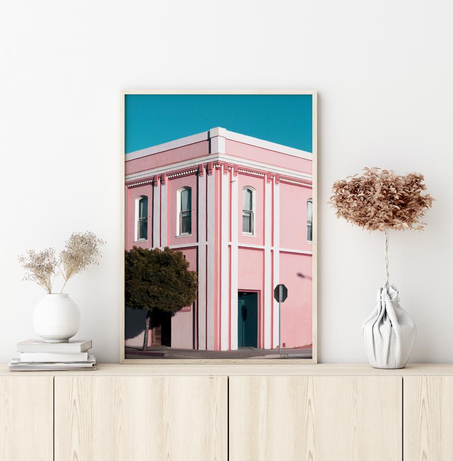 Pink Building Poster