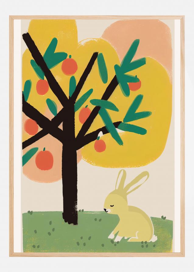 Bunny Under Apple Tree Poster