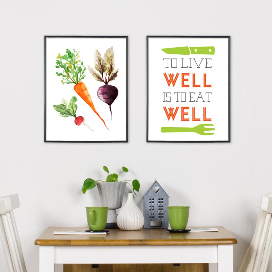 To live well is to eat well Poster