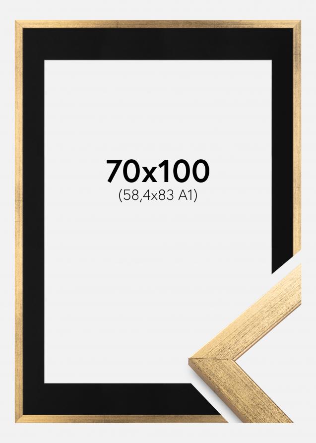 Ram Stilren Guld 70x100 cm - Passepartout Svart 59,4x84 cm (A1)