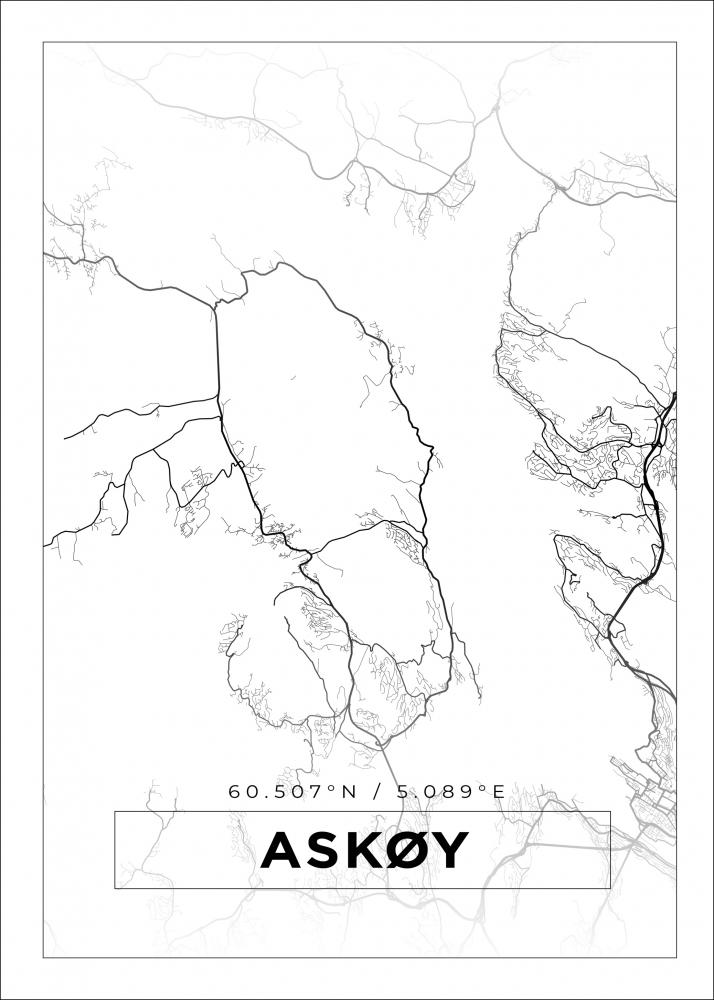 Karta - Asky - Vit Poster