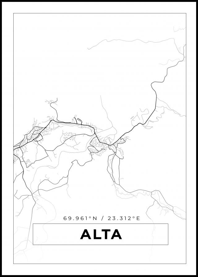 Karta - Alta - Vit Poster