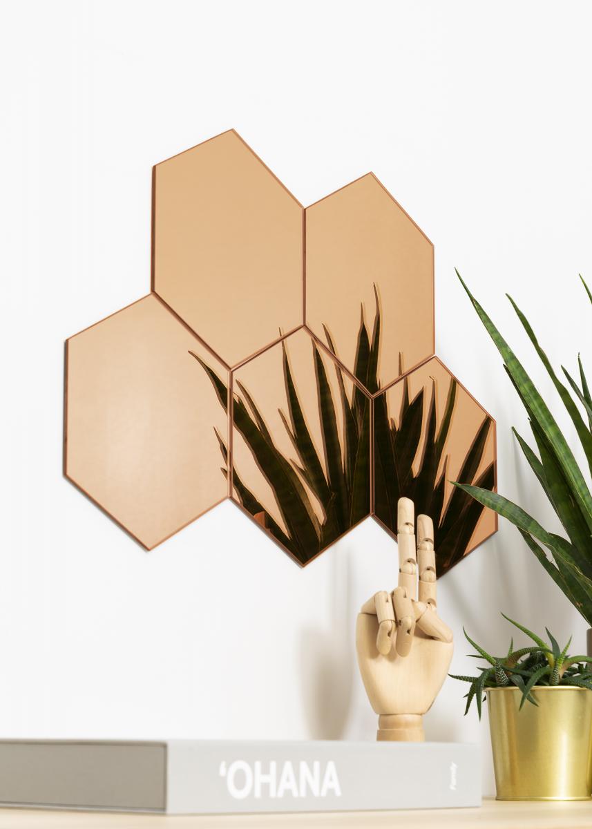 KAILA Spegel Hexagon Rose Gold 18x21 cm - 5-pack