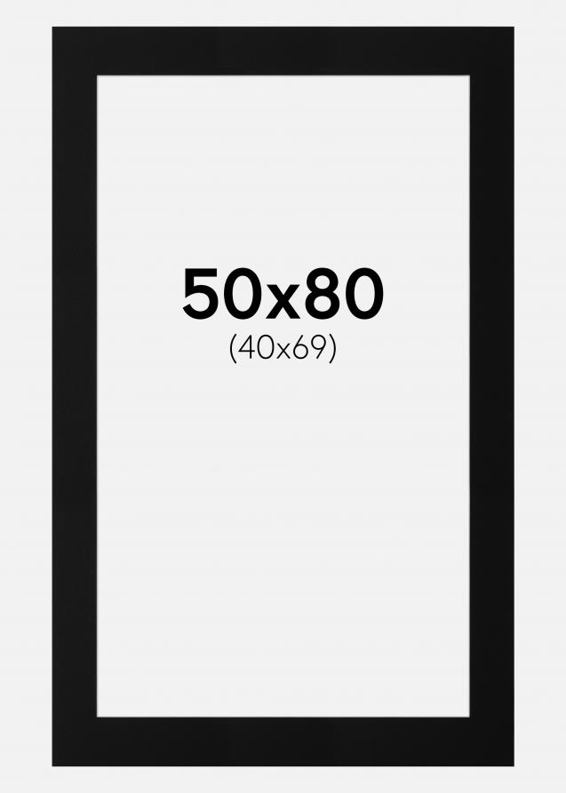 Passepartout Svart Standard (Vit Kärna) 50x80 cm (40x69)