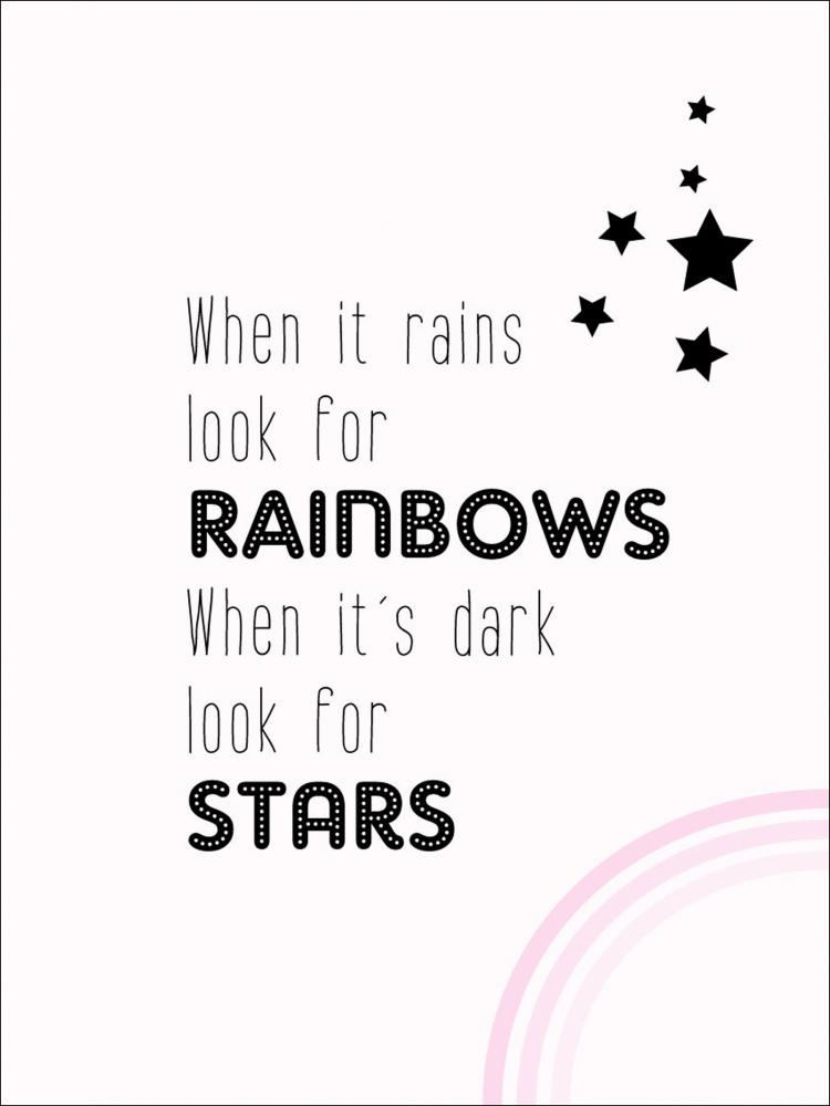 Rainbow and stars - Rosa Poster